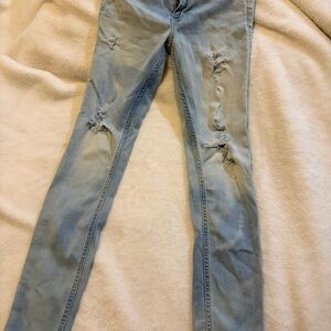 Hollister Light Blue Ripped Skinny Jeans